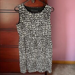 Zara Black and White Patterned Mini Dress